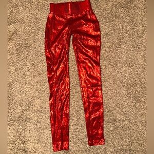 Shiny Red Pants “Decreed” very stretchy